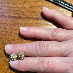 Silver cluster petite silver earrings